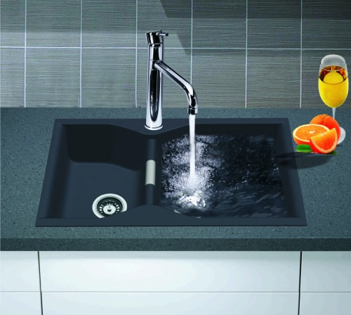 Largo D-900 Hansloren zlewozmywak 2 komorowy 500x900 czarny metalik - L9CO-3WMB