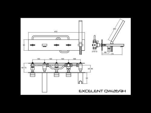 Excelent Kohlman bateria wannowa chrom - QW269H tech