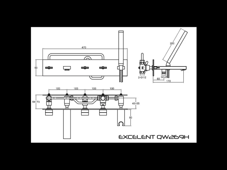 Excelent Kohlman bateria wannowa chrom - QW269H tech
