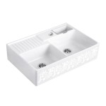 Zlew ceramiczny modułowy V&B Premiumline dwukomorowy kuchenny 90 KA white pearl – 6323 92 KT