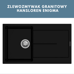 Czarny blat i czarny zlew. Czarny zlewozmywak granitowy Hansloren Enigma.