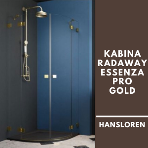 Kabina i brodzik w komplecie - Radaway, kabina Essenza Pro Gold, półokrągła.