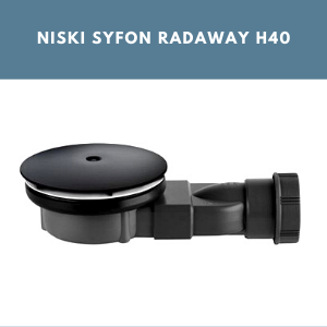 Syfon do niskiego brodzika - Radaway, 40 mm, fi 90 mm, czarny.