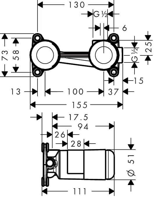 Zestaw podtynkowy DN15 Hansgrohe Axor - 13622180