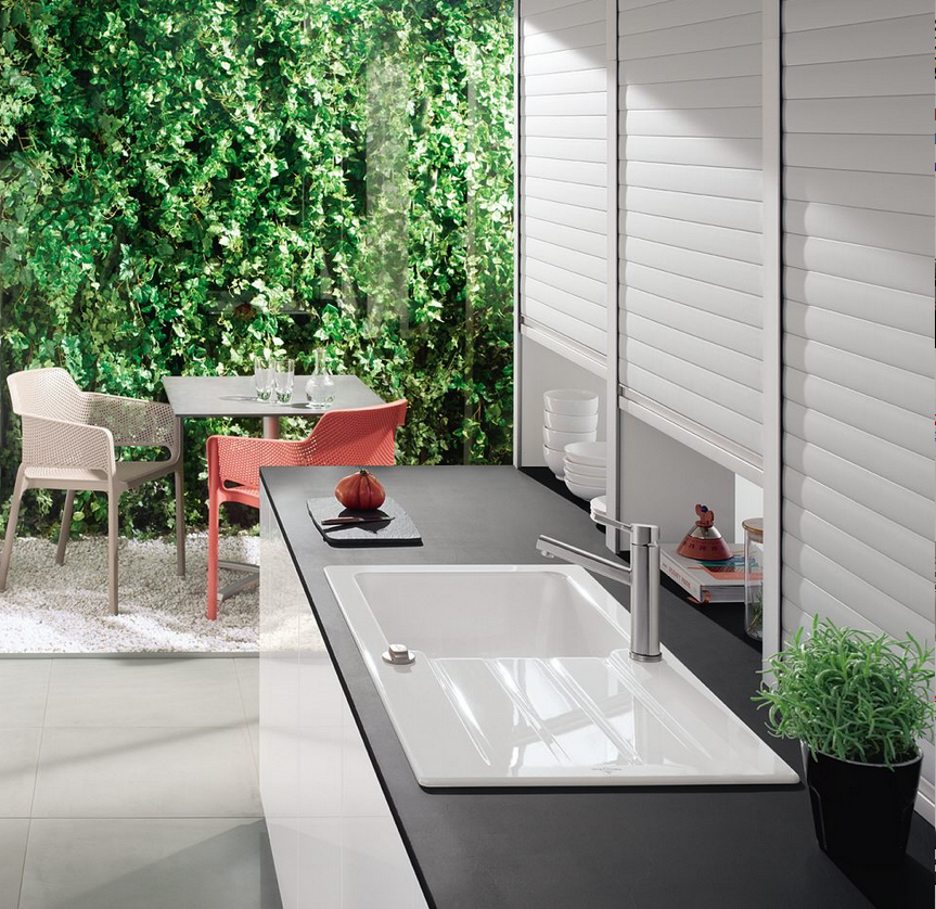 Architectura 60 Classicline V&B zlewozmywak ceramiczny 510x1000 korek manualny creme (połysk) - 336001KR