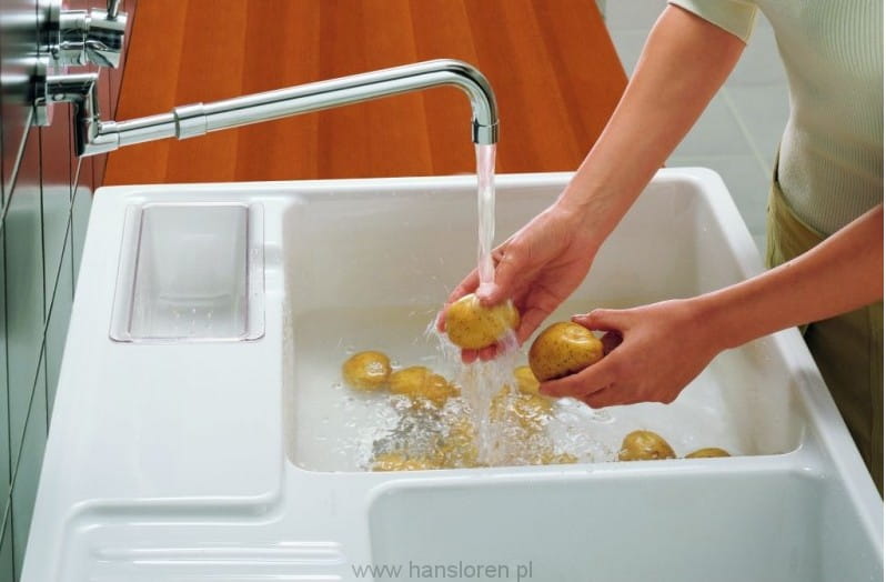 Zlewozmywak ceramiczny modułowy V&B Classicline dwukomorowy kucheny 90 korek manualny