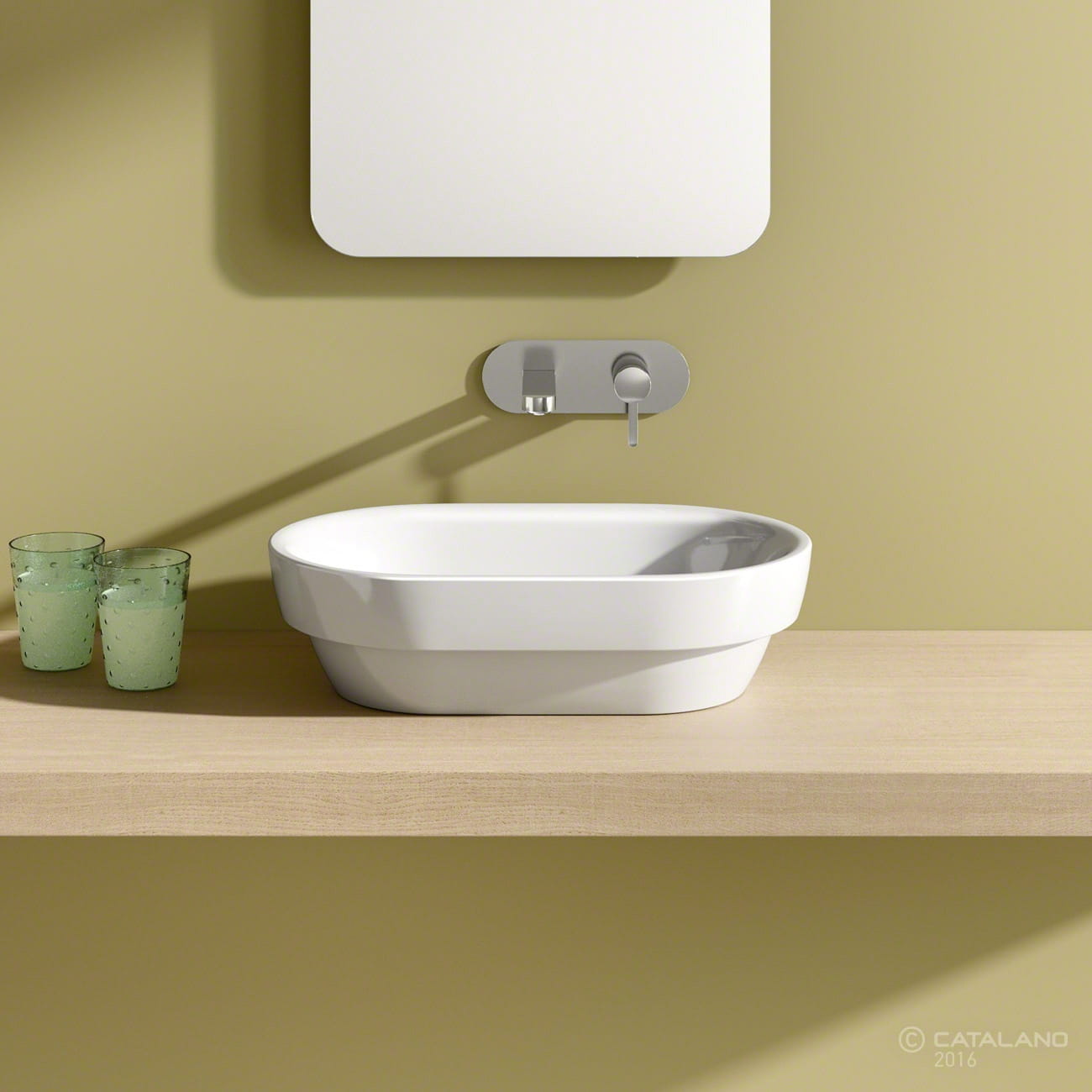 Sfera Catalano umywalka nablatowa 55x35 cm biała - 15535ASF00