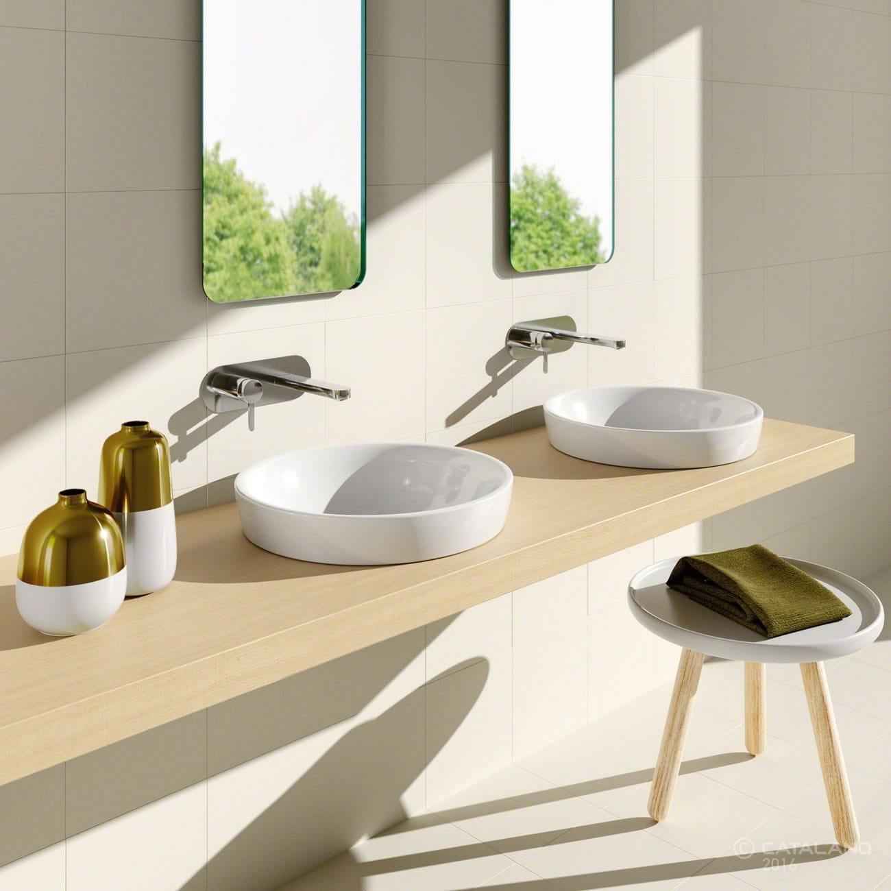 Sfera Catalano umywalka nablatowa 45x45 cm biała - 0524450001