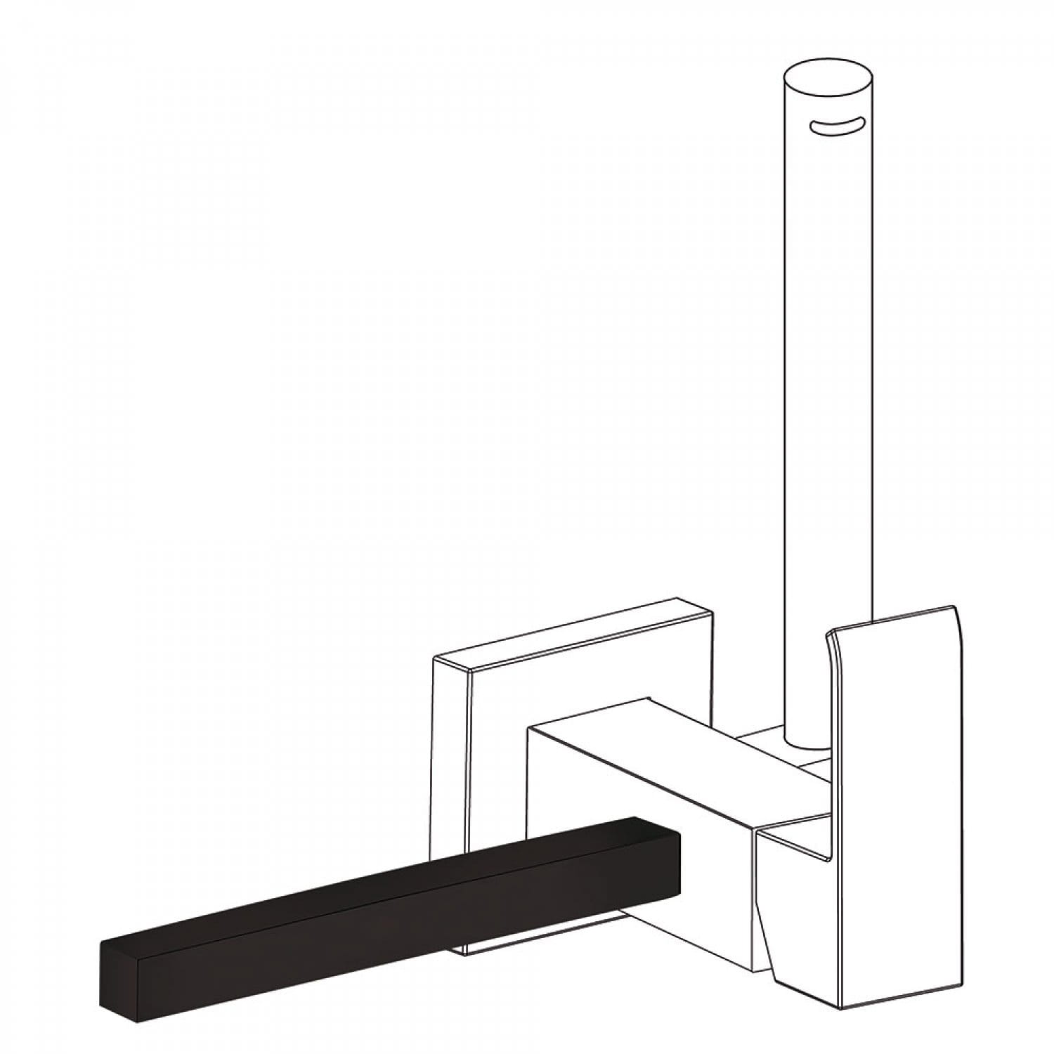 Wieszak na ręczniki do baterii Cuadro-tres 180 mm czarny mat - 03412402NM