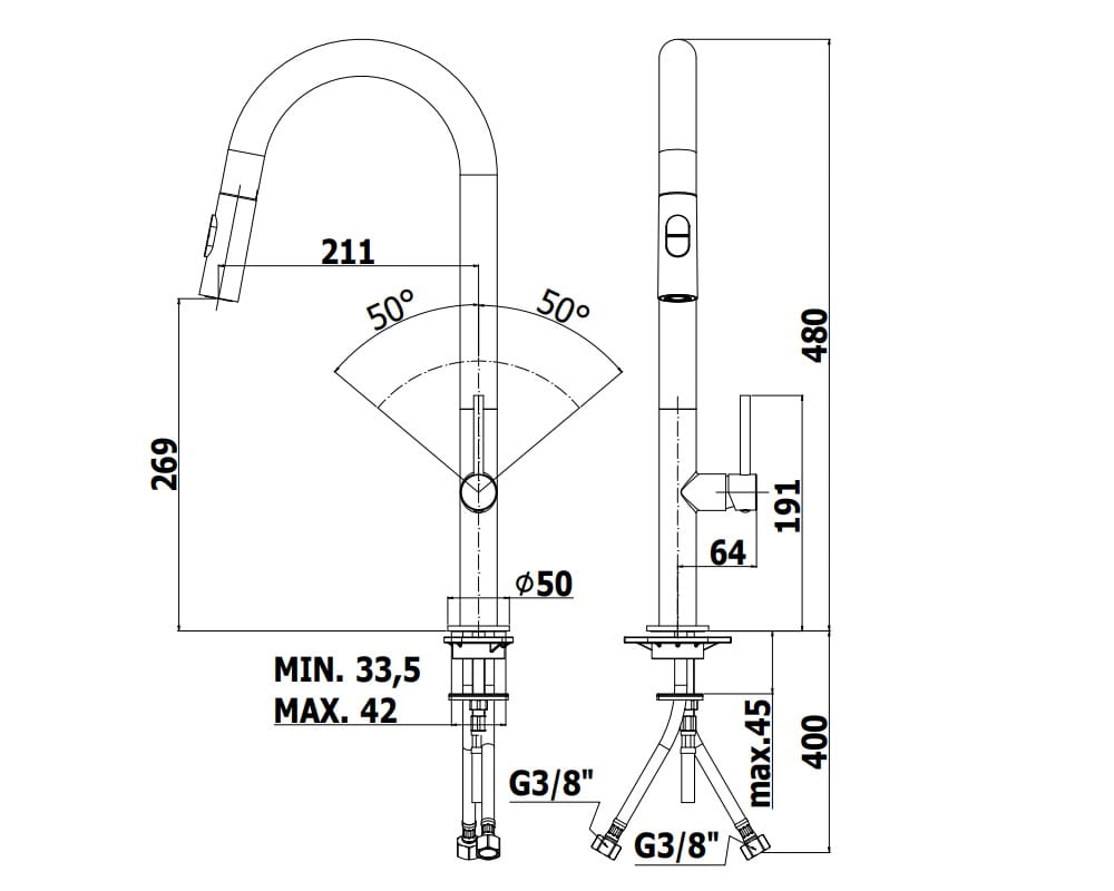 Chef Paffoni bateria zlewozmywakowa chrom - CH185CR