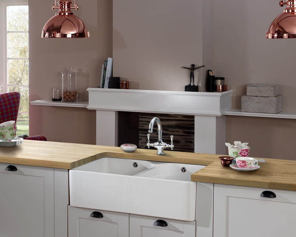 Farmhouse 90 V&B Classicline zlewozmywak dwukomorowy kuchenny stone white 639001RW