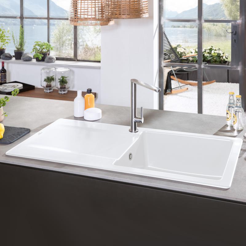 Siluet 50 V&B TitanCeram zlewozmywak ceramiczny KM white alpin (połysk)- 333501R1