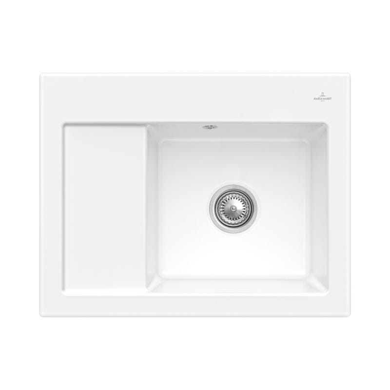 Subway 45 Compact Classicline V&B zlew ceramiczny 650x510mm KM prawy stone white (mat) - 331301RW