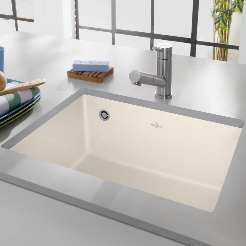 Subway SU 60 Villeroy&Boch zlew ceramiczny podblatowy cream (mat) beż 331001KR