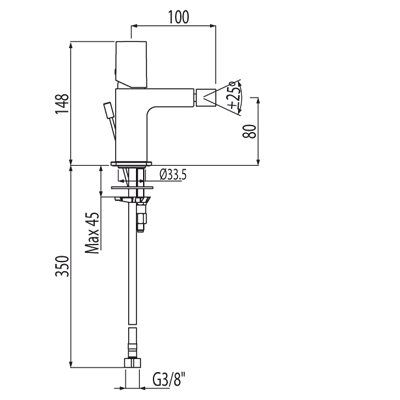 Loft-Tres bateria bidetowa chrom – 200.120.02