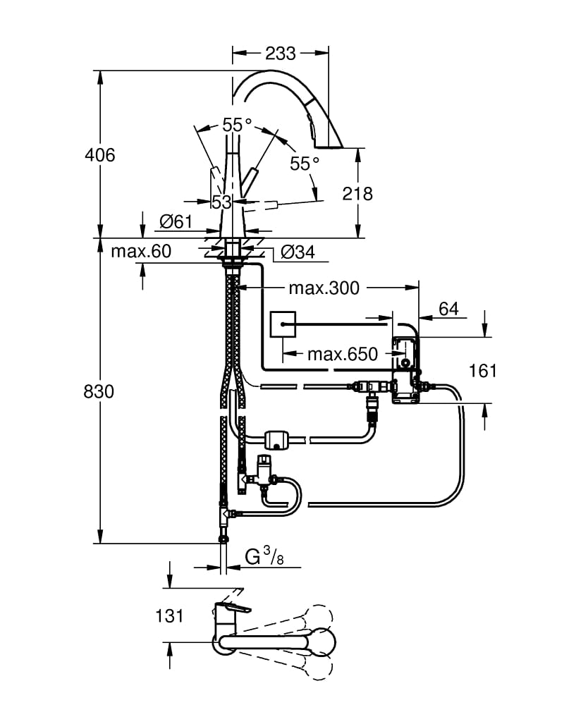 Zedra New Touch Grohe bateria zlewozmywakowa 30219002