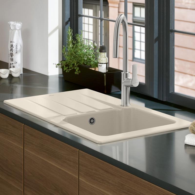 Architectura 45 Classicline V&B zlew ceramiczny 510x800 KM ivory (mat) - 3350 01 FU