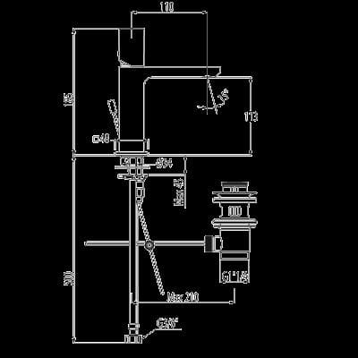 Loft-Tres bateria umywalkowa z przedłużką chrom – 200.103.02-112073