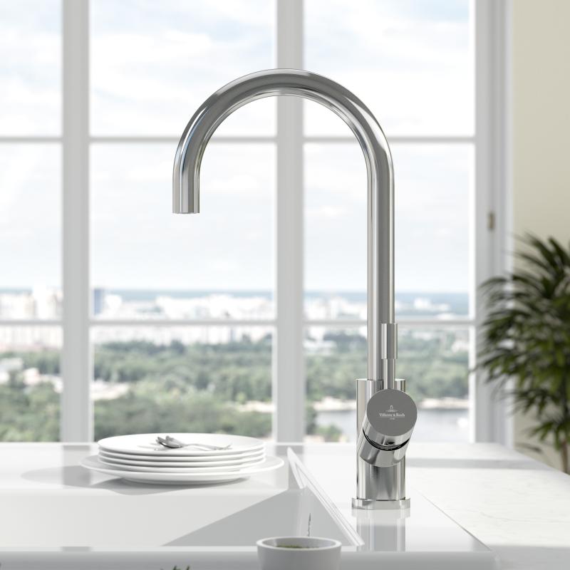 umbrella-villeroy&boch-stal-polerowana-bateria-zlewozmywakowa-925300le