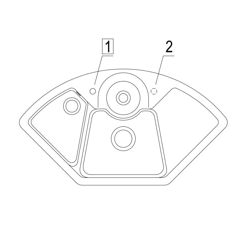 Solo Corner Classicline V&B zlew ceramiczny narożny 600x1075mm KM crema (połysk) - 6708 01 KR