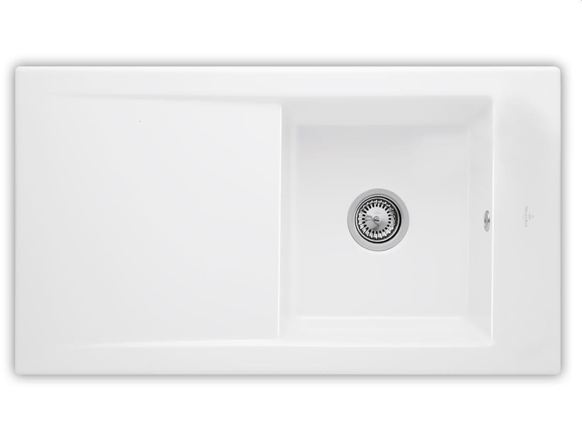 Timeline 50 Flat V&B zlew ceramiczny na równi z blatem 475x865 snow white – 3307 1F KG