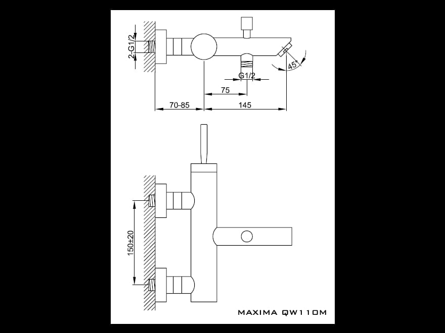 Maxima Kohlman bateria wannowa chrom - QW110M