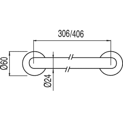 Futur-Tres Uchwyt do wanny 306 mm chrom - 134184