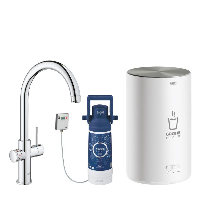 Red New Duo Grohe bateria kuchenna z boilerem 4 litry chrom - 30083 001