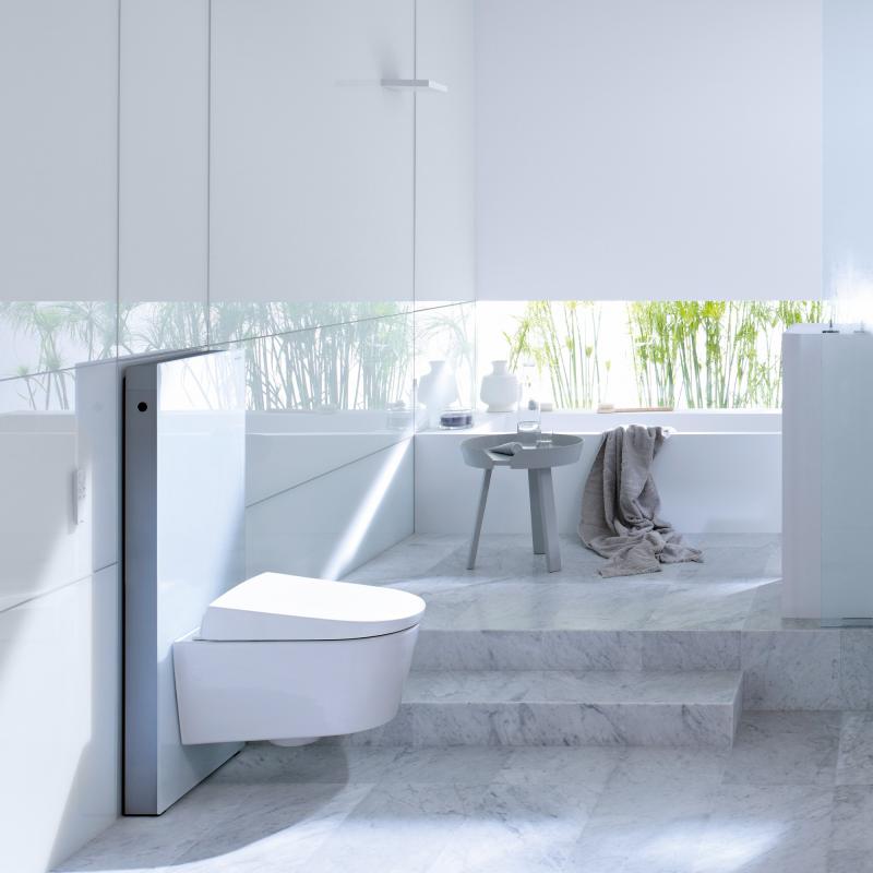 Monolith Geberit moduł sanitarny do WC wiszącego H101 szkło białe/aluminium - 131.022.SI.5