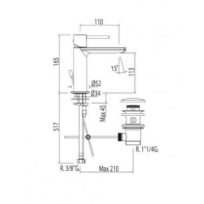 Max-Tres bateria umywalkowa jednouchwytowa chrom - 062.103.02
