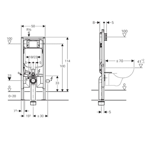 Sigma Geberit element montażowy do WC Duofix 8 cm H112 - 111.796.00.1