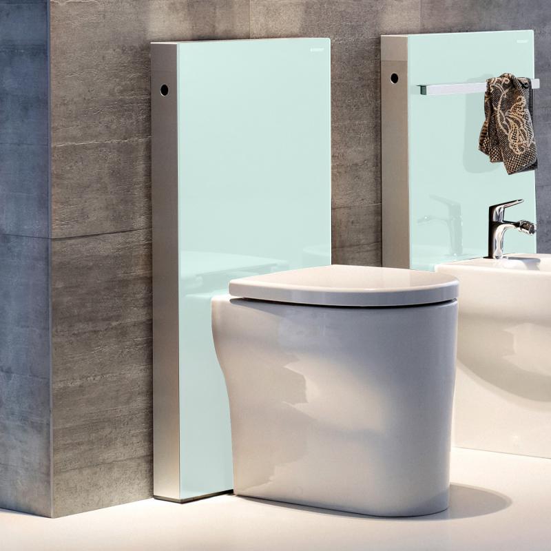 Monolith Geberit Moduł sanitarny do WC stojącego H101 Szkło miętowe/aluminium - 131.003.SL.5