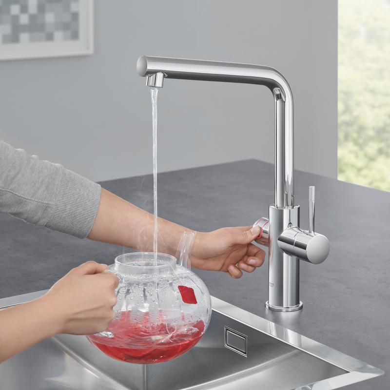 Red New Duo Grohe bateria kuchenna z boilerem 4 litry chrom - 30327 001