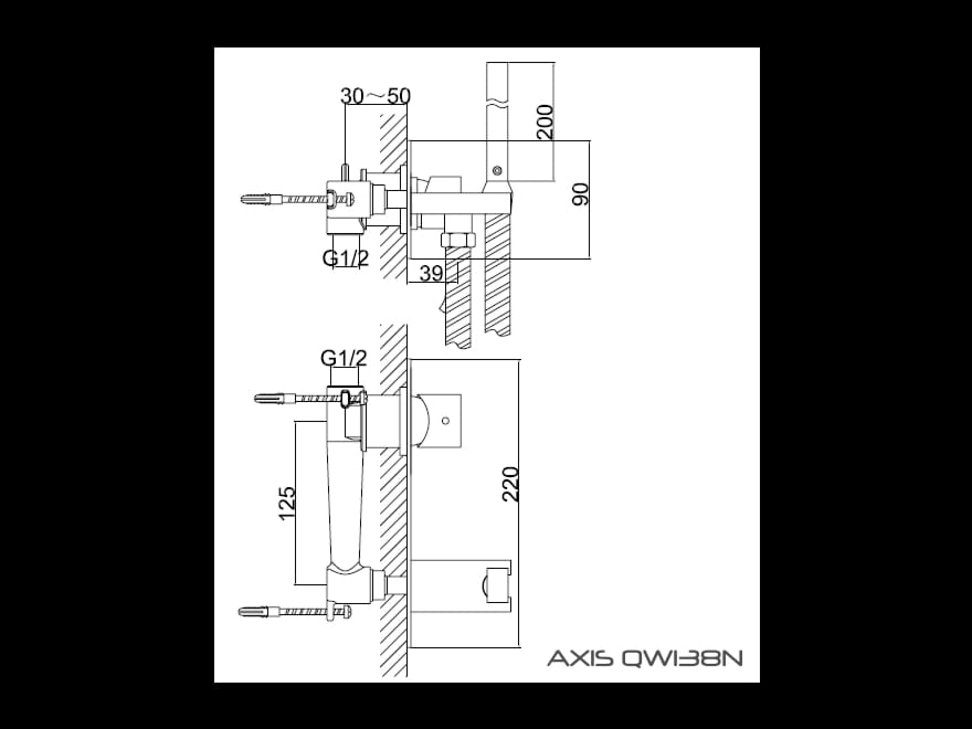 Axis Kohlman bateria bidetowa podtynkowa bidetta chrom - QW138N