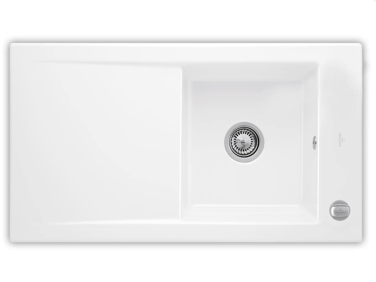 Timeline 50 Flat V&B zlew ceramiczny na równi z blatem 475x865 snow white – 3307 2F KG