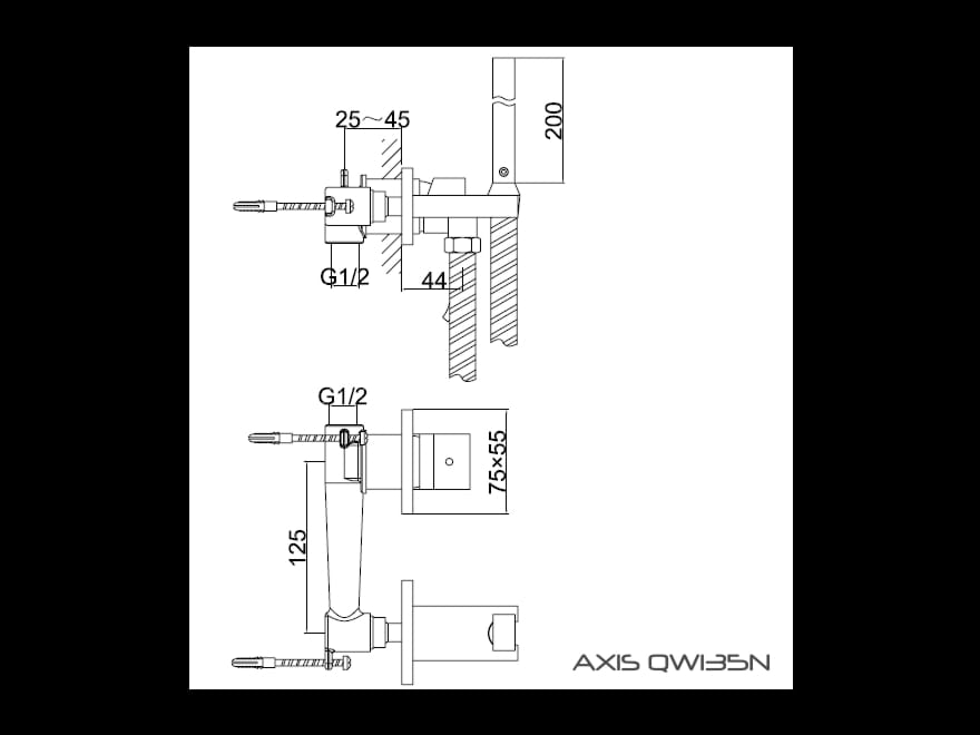 Axis Kohlman bateria bidetowa podtynkowa bidetta chrom - QW135N tech