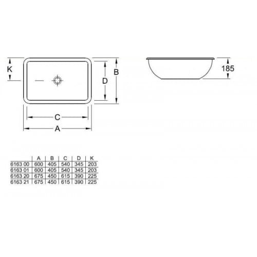 Loop&Friends V&B Umywalka podblatowa bez przelewu 450 x 280 mm weiss alpin Ceramicplus - 6163 11 R1