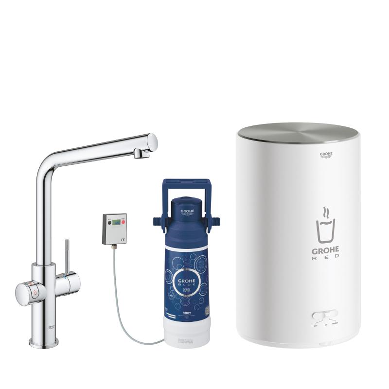Red New Duo Grohe bateria kuchenna z boilerem 4 litry chrom - 30327 001